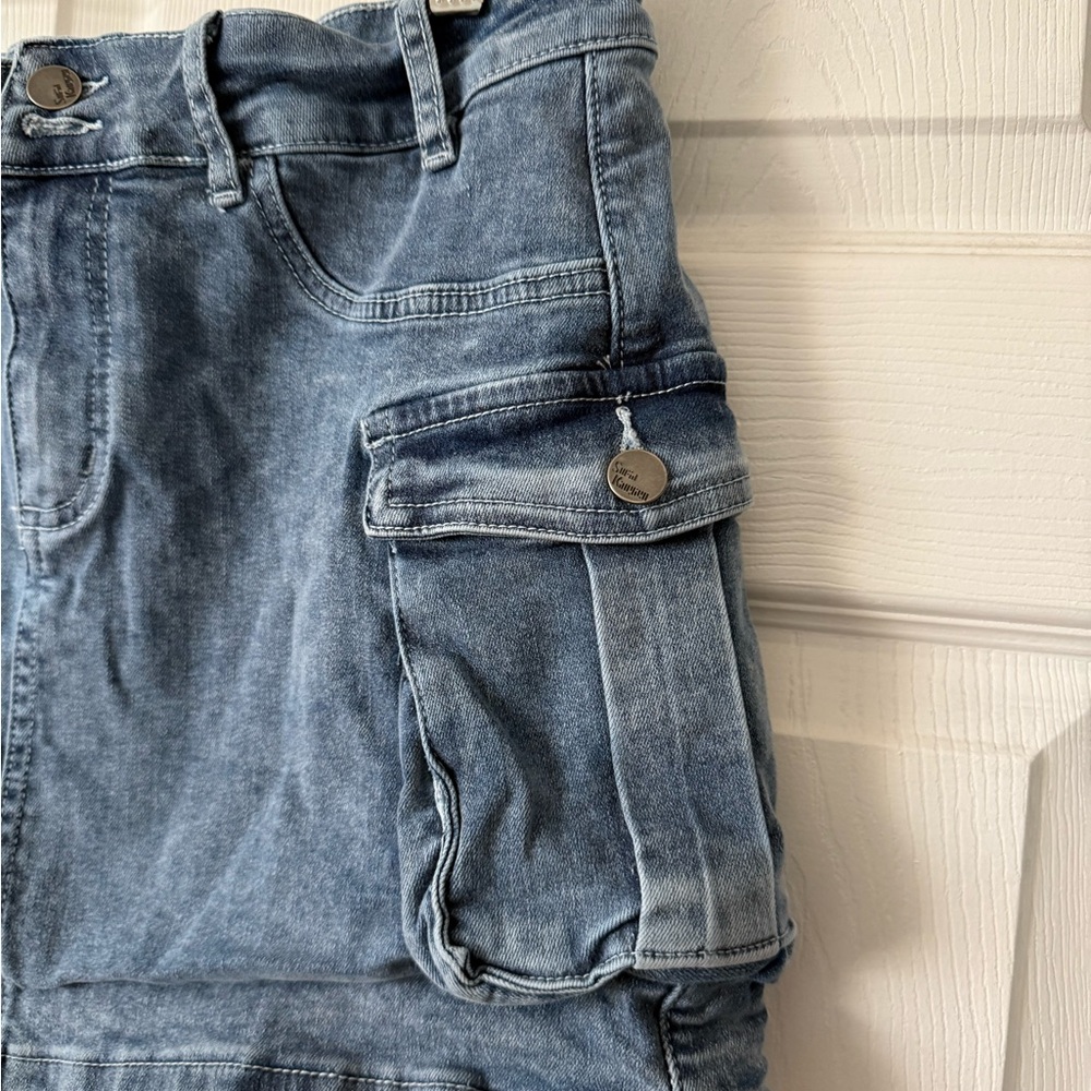 Denim Cargo Women Skirt - Picture 2 of 5